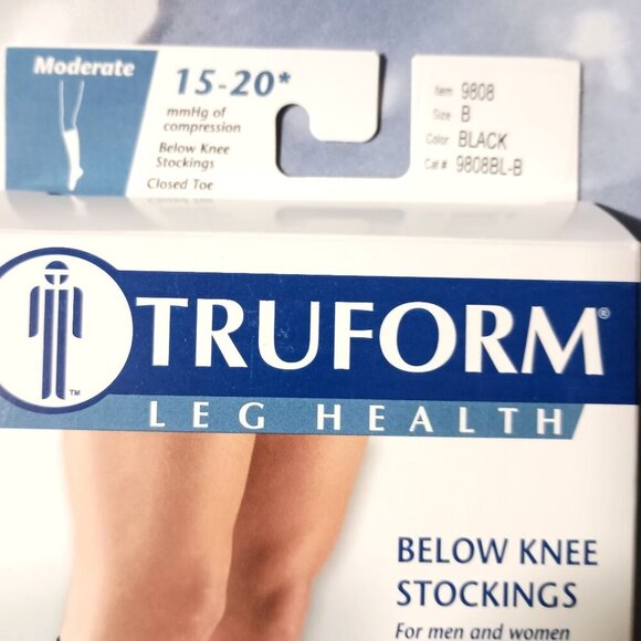 Truform Leg Health 15-20 mmHg Compression Socks Black Size B NEW - Picture 4 of 5